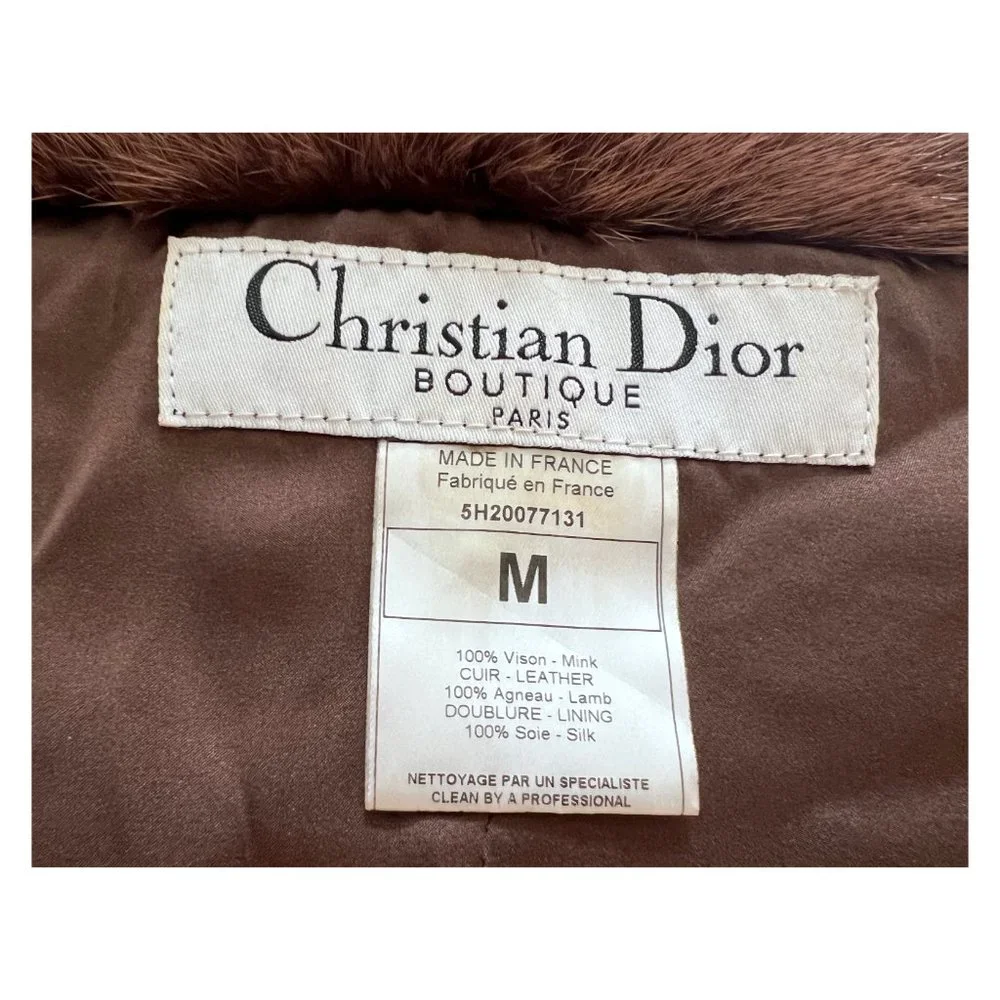 CHRISTIAN DIOR John Galliano Vintage Brown Mink Fur Stole | Size Medium